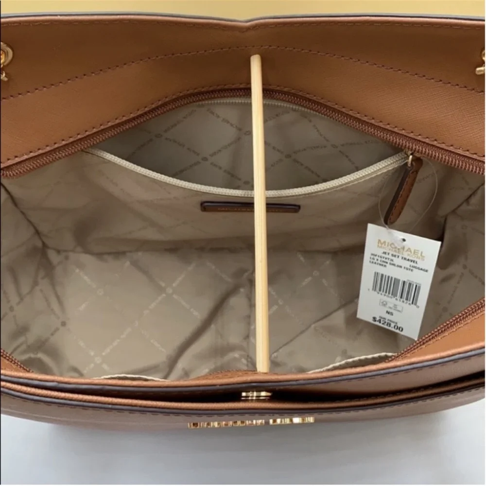 Michael Kors Large X Chain Shoulder Tote Bag Luggage - Picture 9 of 10